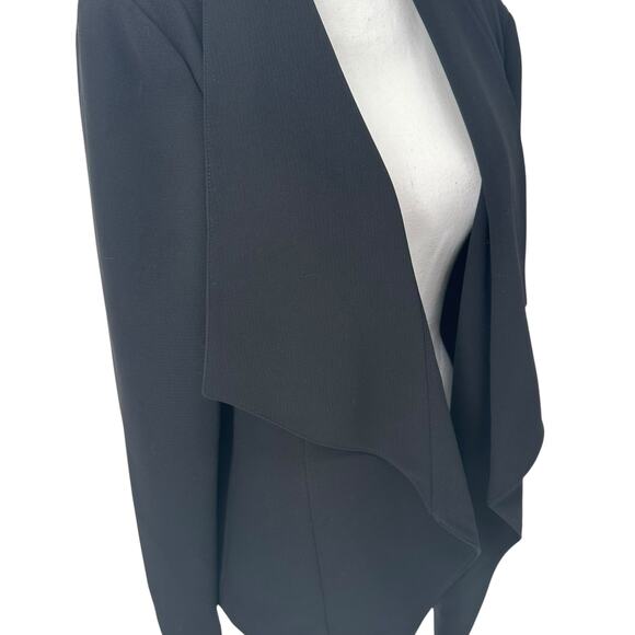 DKNY Black Crepe Draped Open Front Blazer Large - Picture 2 of 7